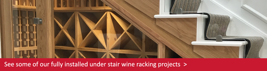 See one of our fully installed under stair wine racking projects!